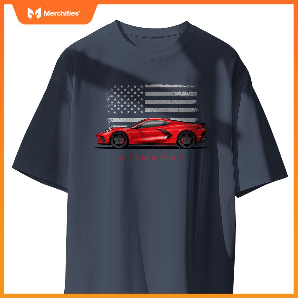 C8 Z06 ZR1 Vette StingRay American Flag Red C8R Sports car T-Shirt