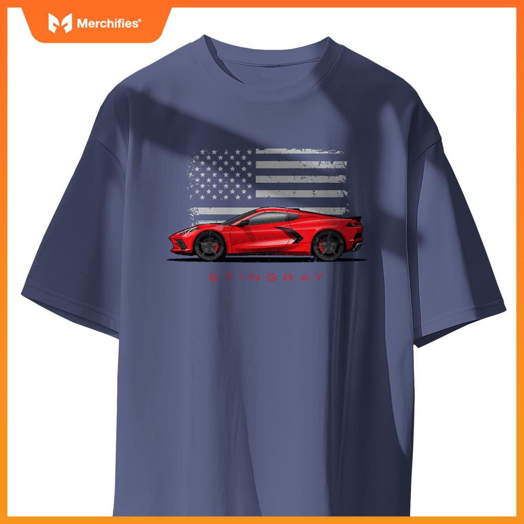 C8 Z06 ZR1 Vette StingRay American Flag Red C8R Sports car T-Shirt