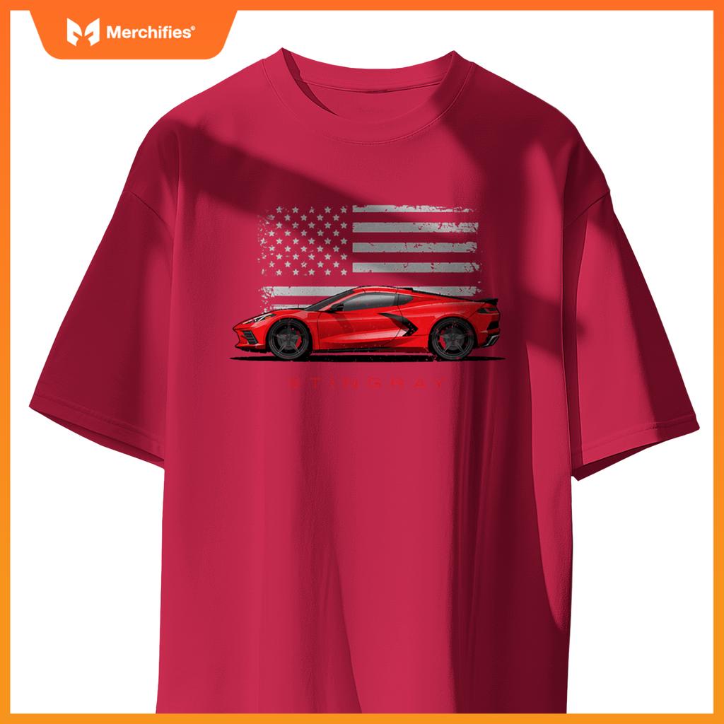 C8 Z06 ZR1 Vette StingRay American Flag Red C8R Sports car T-Shirt
