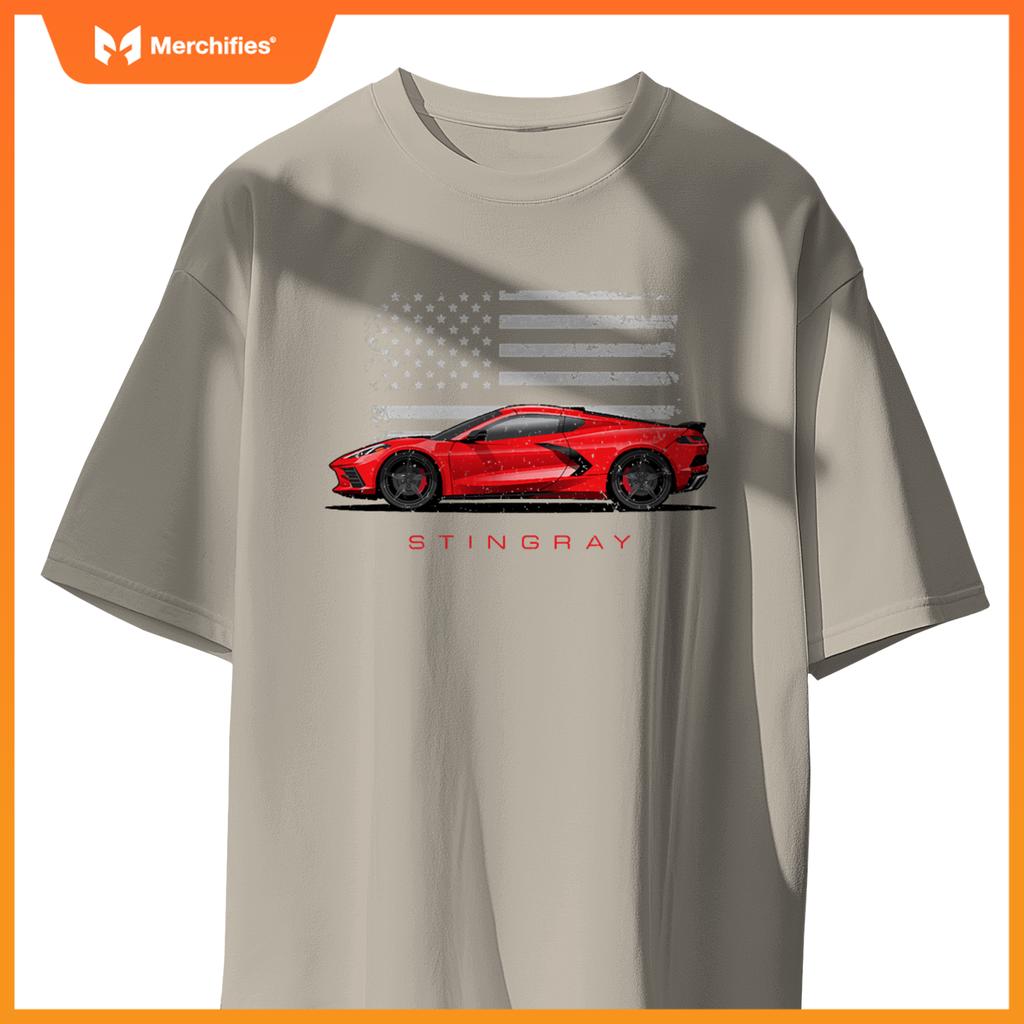 C8 Z06 ZR1 Vette StingRay American Flag Red C8R Sports car T-Shirt