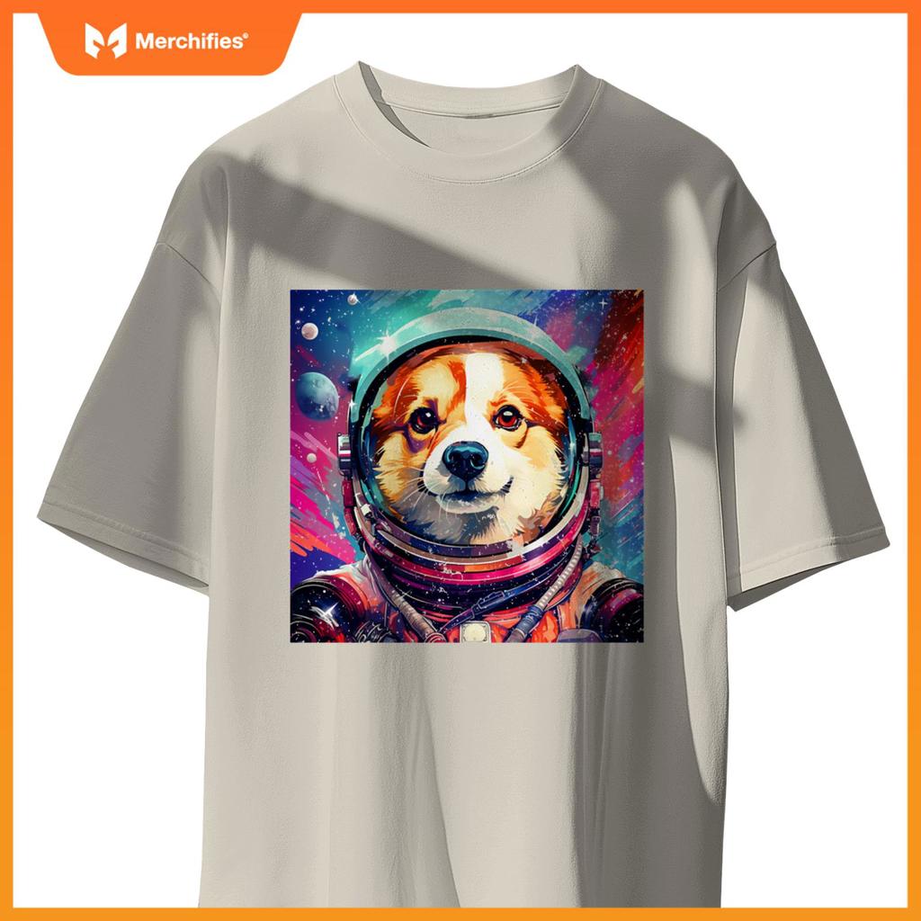 Corgi Funny T-Shirt, Dog, Astronaut, Cute, Men's, Children, Funny, Clothes, Goods, Gift, Dog Lover 