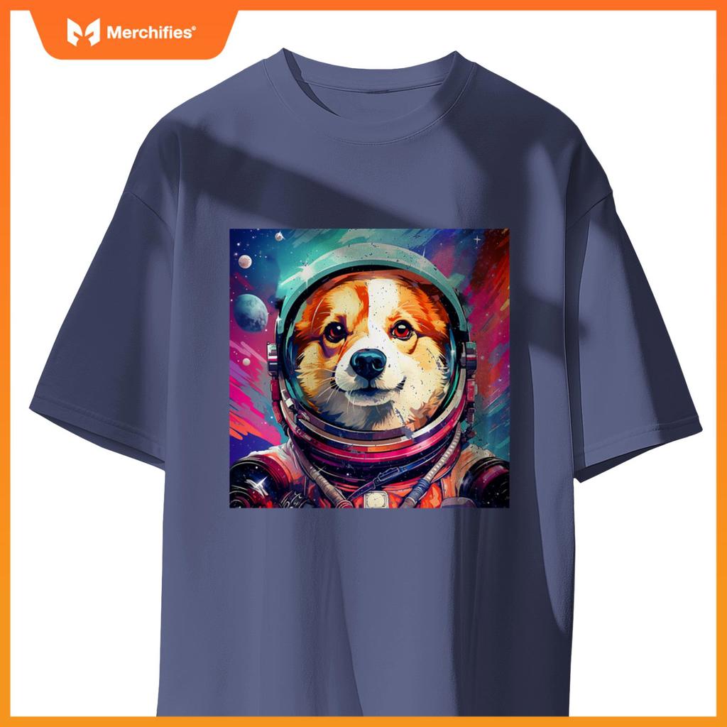 Corgi Funny T-Shirt, Dog, Astronaut, Cute, Men's, Children, Funny, Clothes, Goods, Gift, Dog Lover 