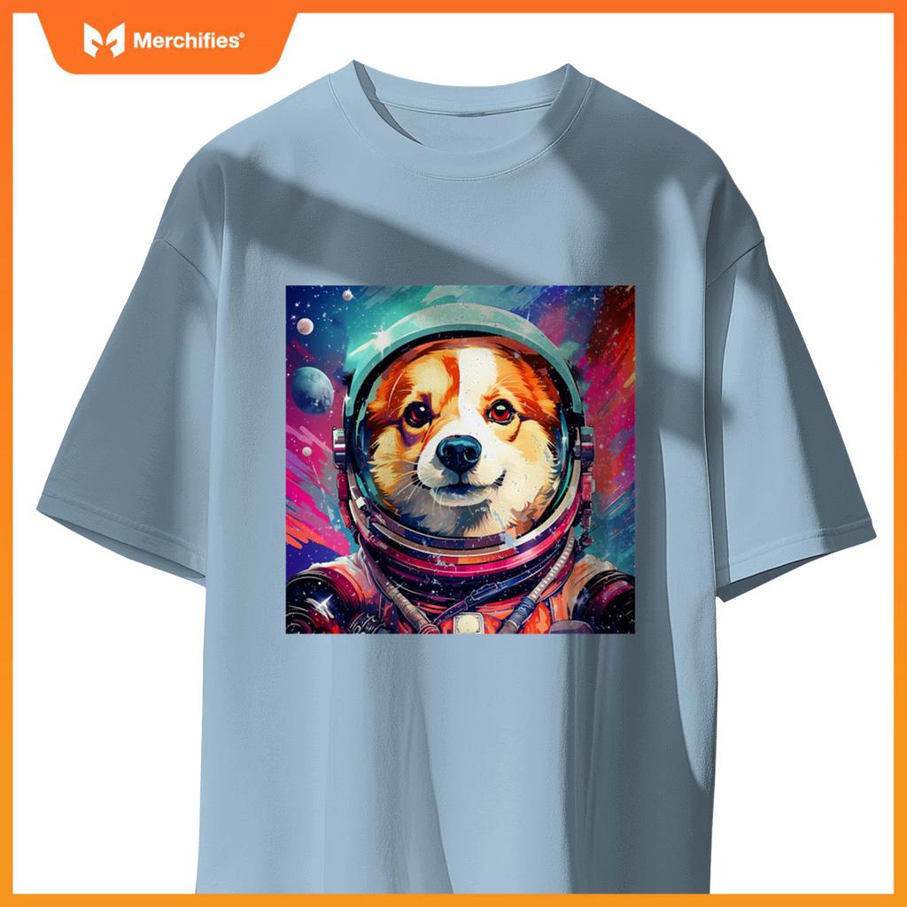Corgi Funny T-Shirt, Dog, Astronaut, Cute, Men's, Children, Funny, Clothes, Goods, Gift, Dog Lover 