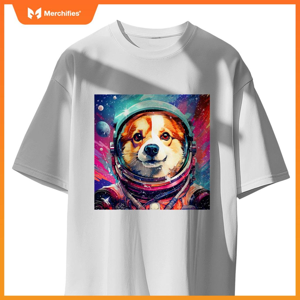 Corgi Funny T-Shirt, Dog, Astronaut, Cute, Men's, Children, Funny, Clothes, Goods, Gift, Dog Lover 