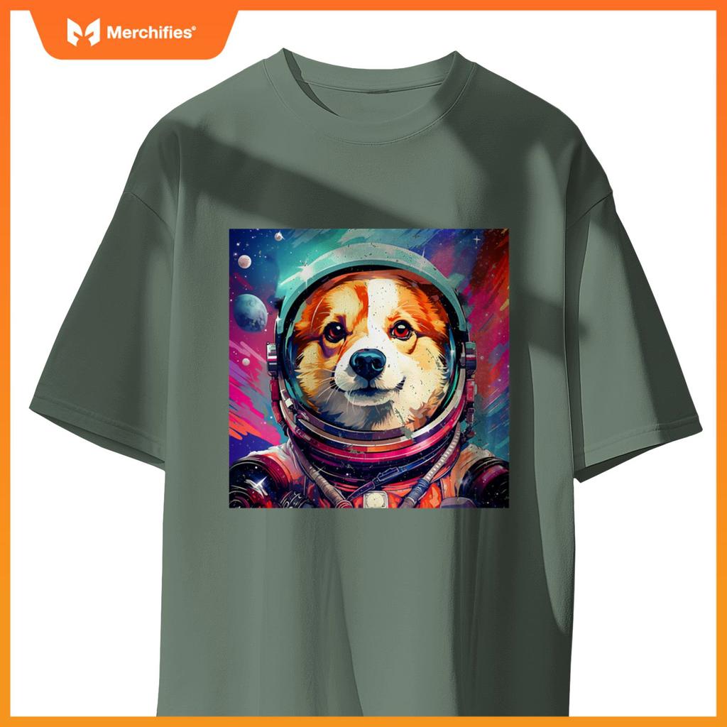 Corgi Funny T-Shirt, Dog, Astronaut, Cute, Men's, Children, Funny, Clothes, Goods, Gift, Dog Lover 