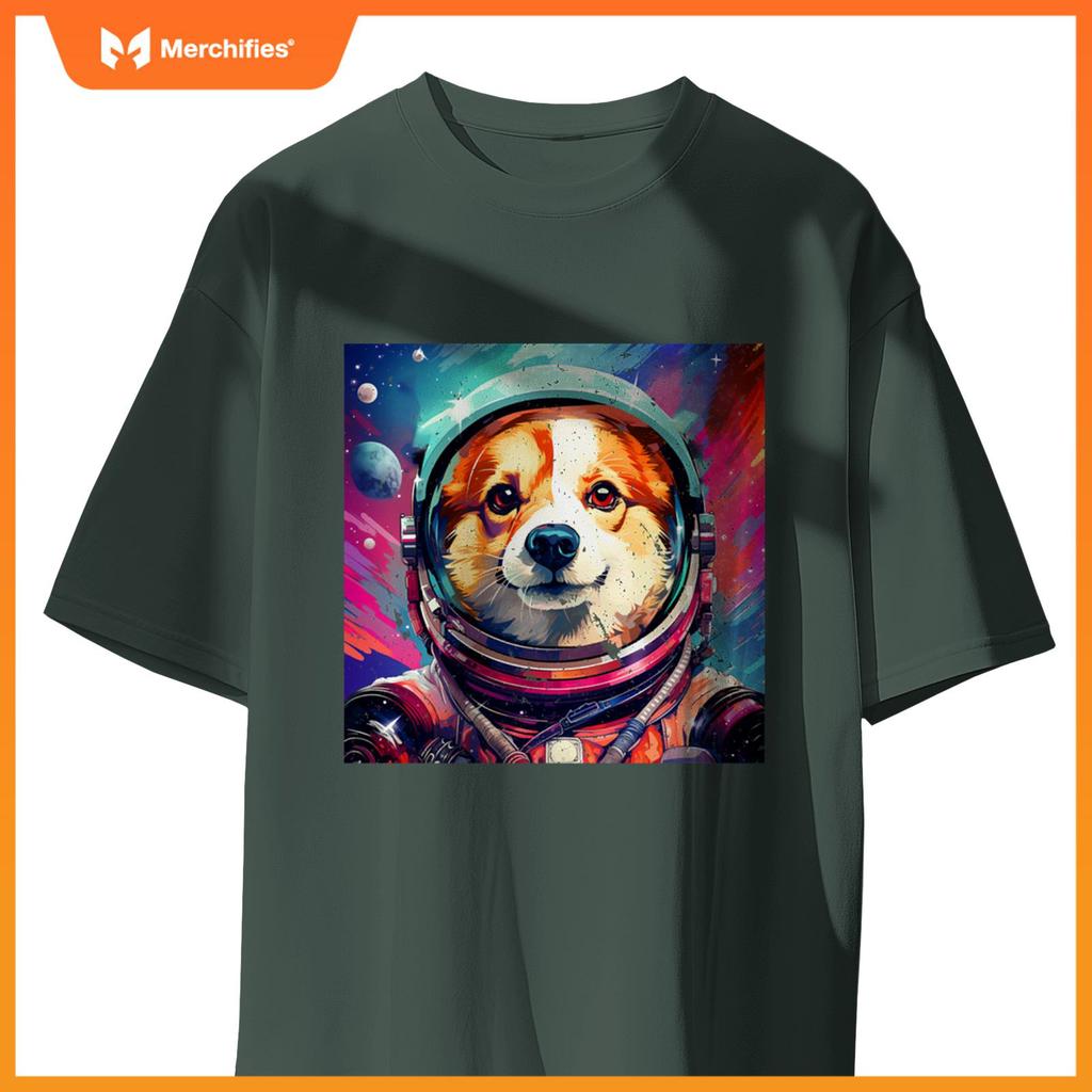 Corgi Funny T-Shirt, Dog, Astronaut, Cute, Men's, Children, Funny, Clothes, Goods, Gift, Dog Lover 