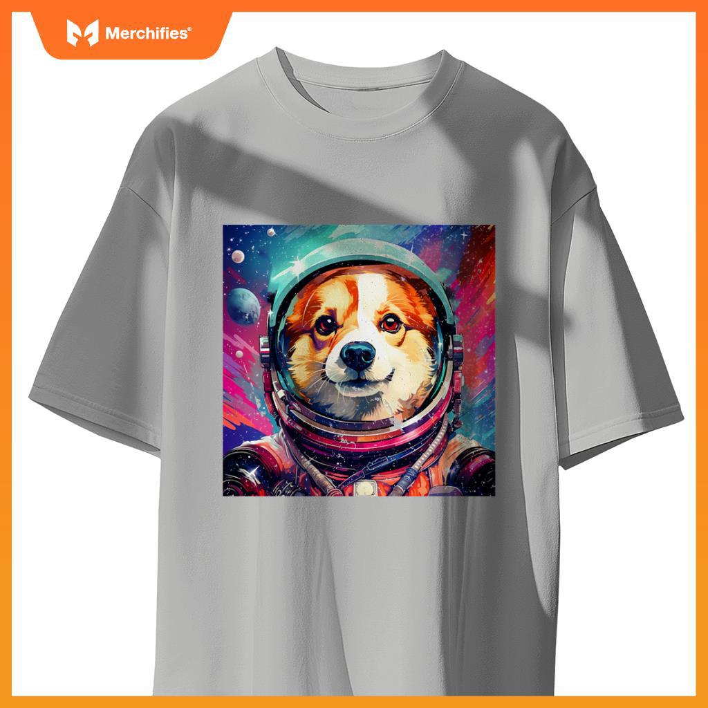 Corgi Funny T-Shirt, Dog, Astronaut, Cute, Men's, Children, Funny, Clothes, Goods, Gift, Dog Lover 