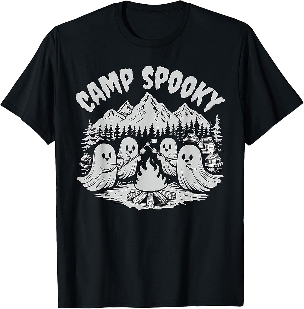 Camp Spooky Summerween Summer Halloween Cute Ghost T-Shirt