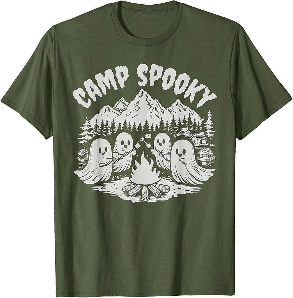 Camp Spooky Summerween Summer Halloween Cute Ghost T-Shirt