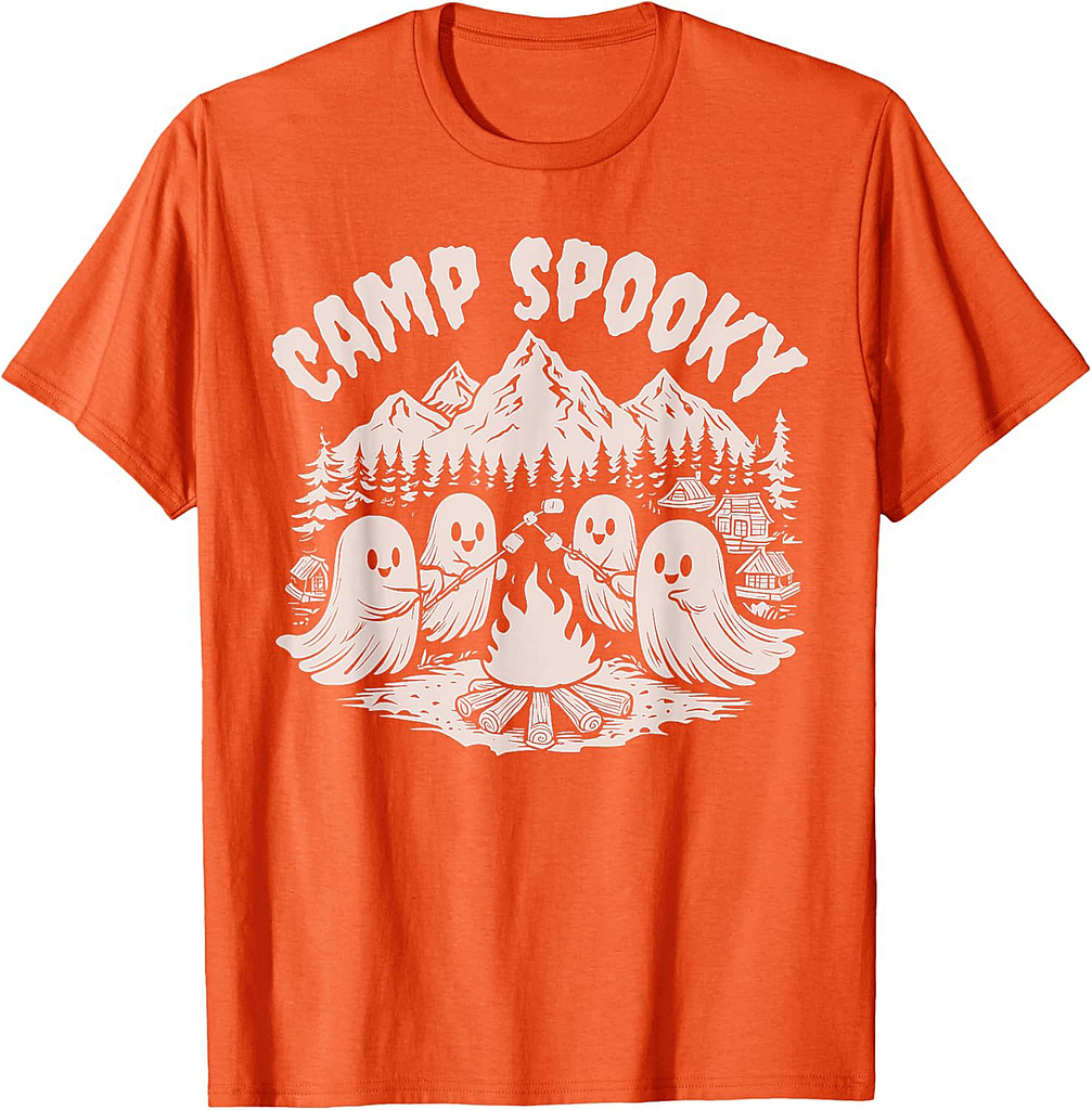 Camp Spooky Summerween Summer Halloween Cute Ghost T-Shirt