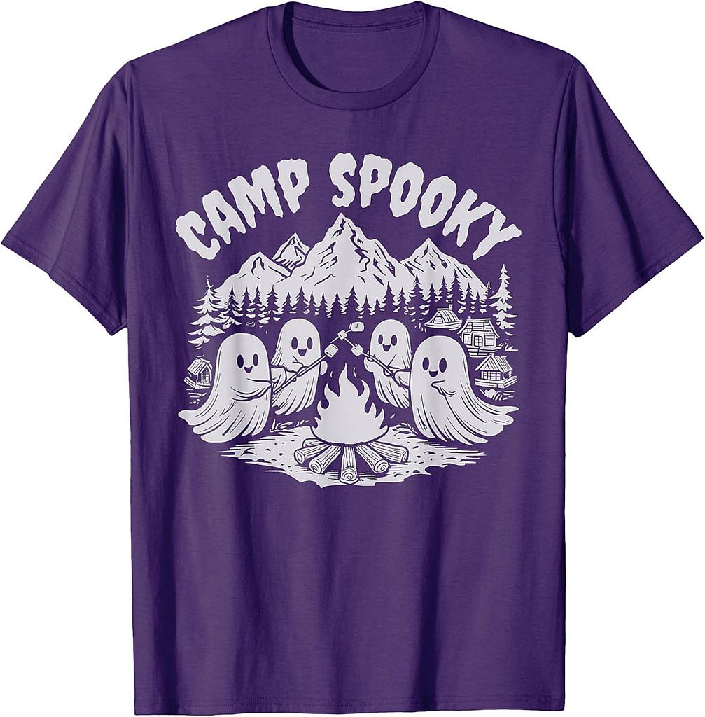 Camp Spooky Summerween Summer Halloween Cute Ghost T-Shirt