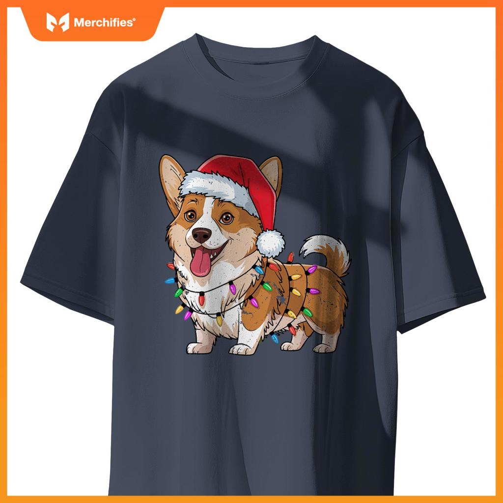 Cardigan Welsh Corgi Christmas Lights Xmas Dogs Gifts Women T-Shirt