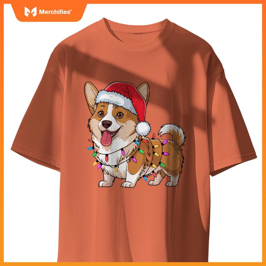 Cardigan Welsh Corgi Christmas Lights Xmas Dogs Gifts Women T-Shirt