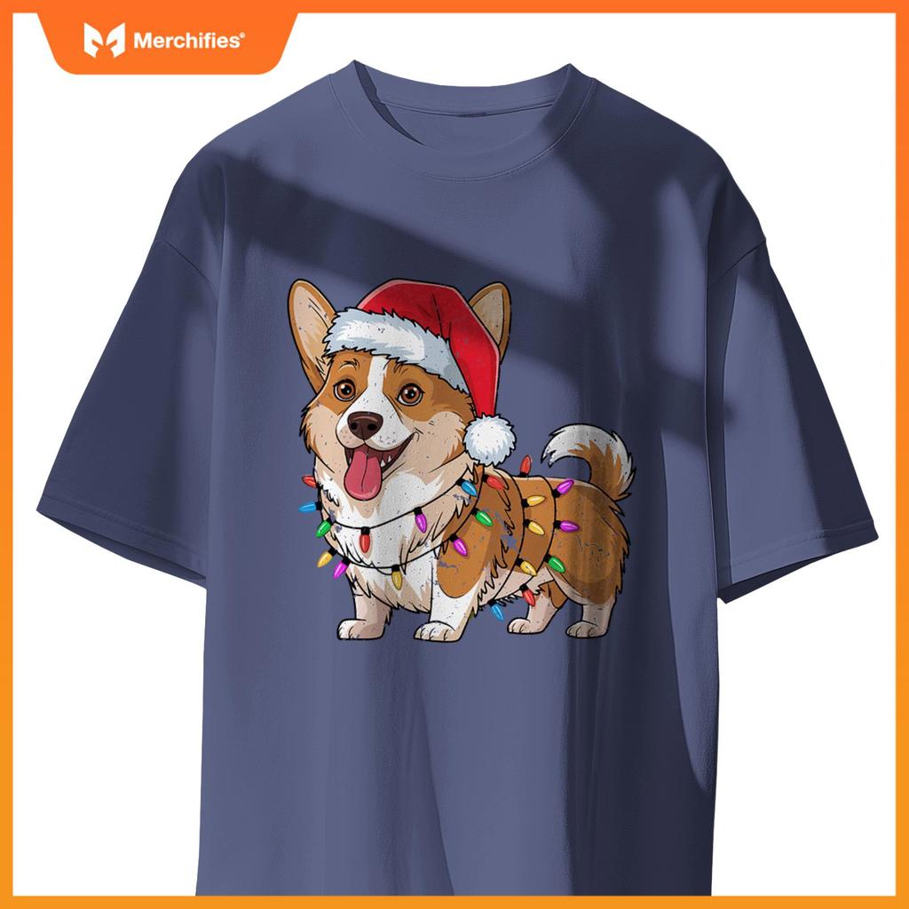Cardigan Welsh Corgi Christmas Lights Xmas Dogs Gifts Women T-Shirt