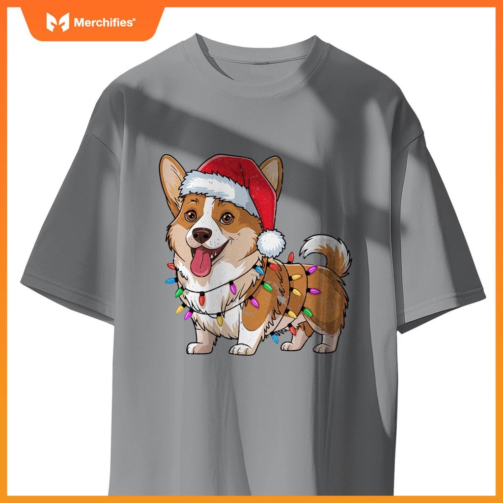 Cardigan Welsh Corgi Christmas Lights Xmas Dogs Gifts Women T-Shirt