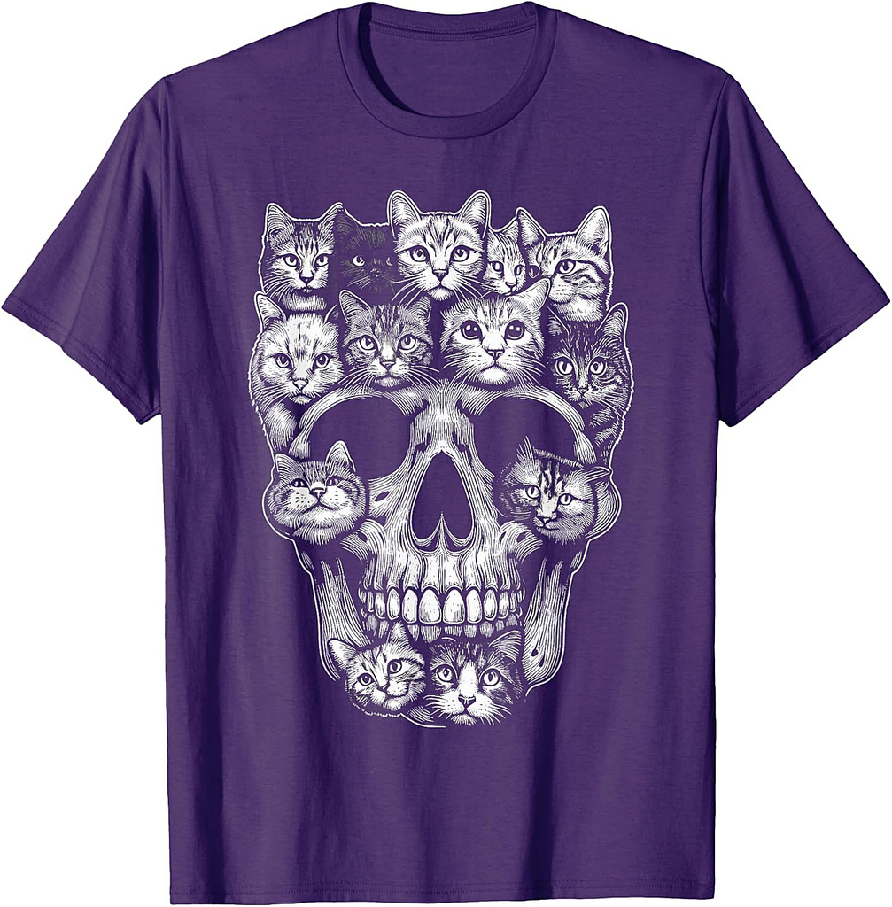 Cat Skull Skeleton Kitty Halloween Costume Cat T-Shirt