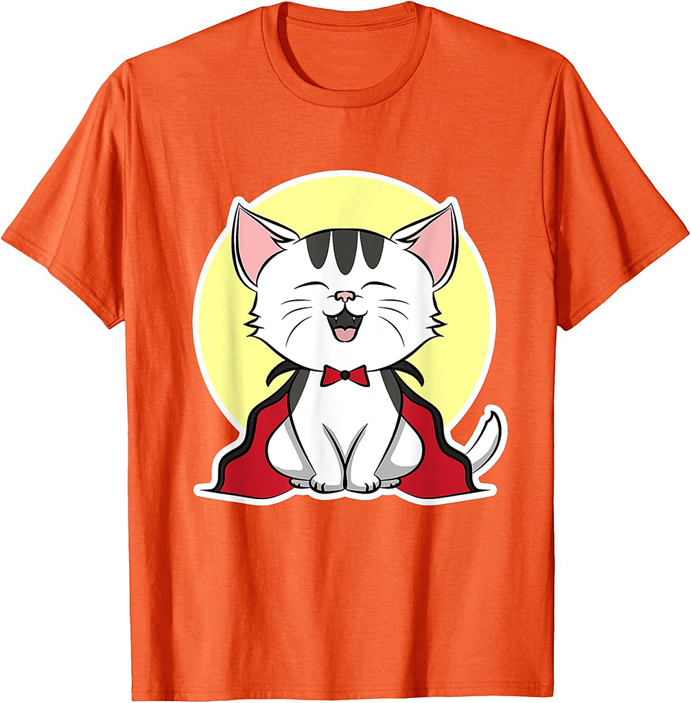 Cat disguised as a Vampire for Cat Lover - Halloween T-Shirt
