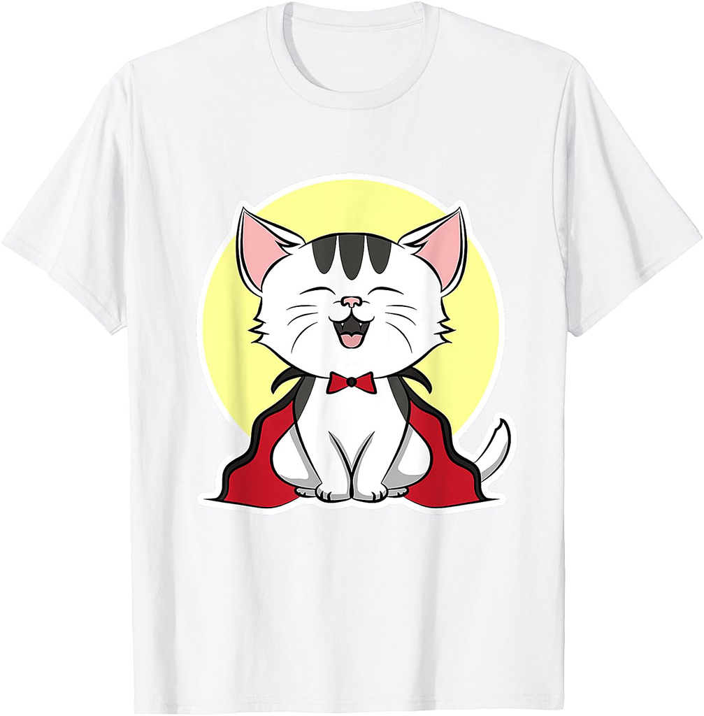 Cat disguised as a Vampire for Cat Lover - Halloween T-Shirt