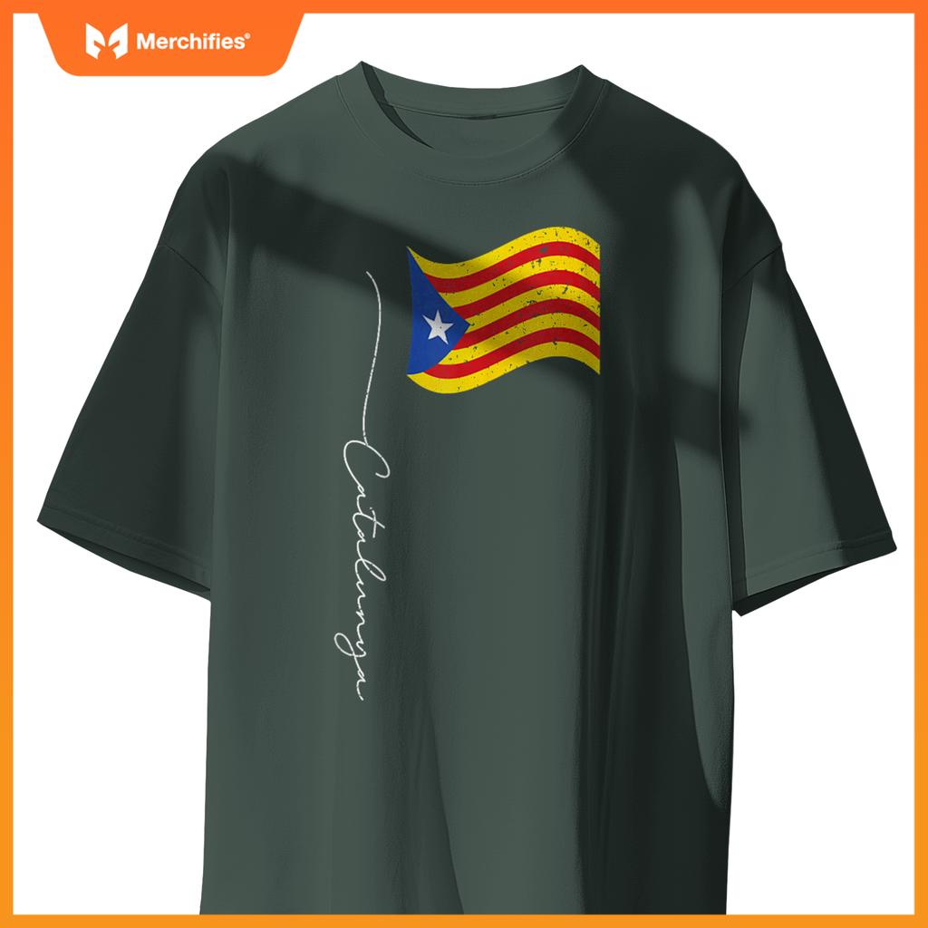 Catalunya Signature Flag Pole - Patriotic Catalonia Flag T-Shirt