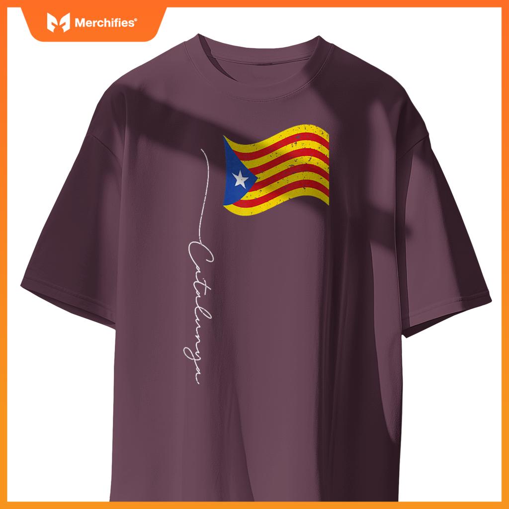 Catalunya Signature Flag Pole - Patriotic Catalonia Flag T-Shirt