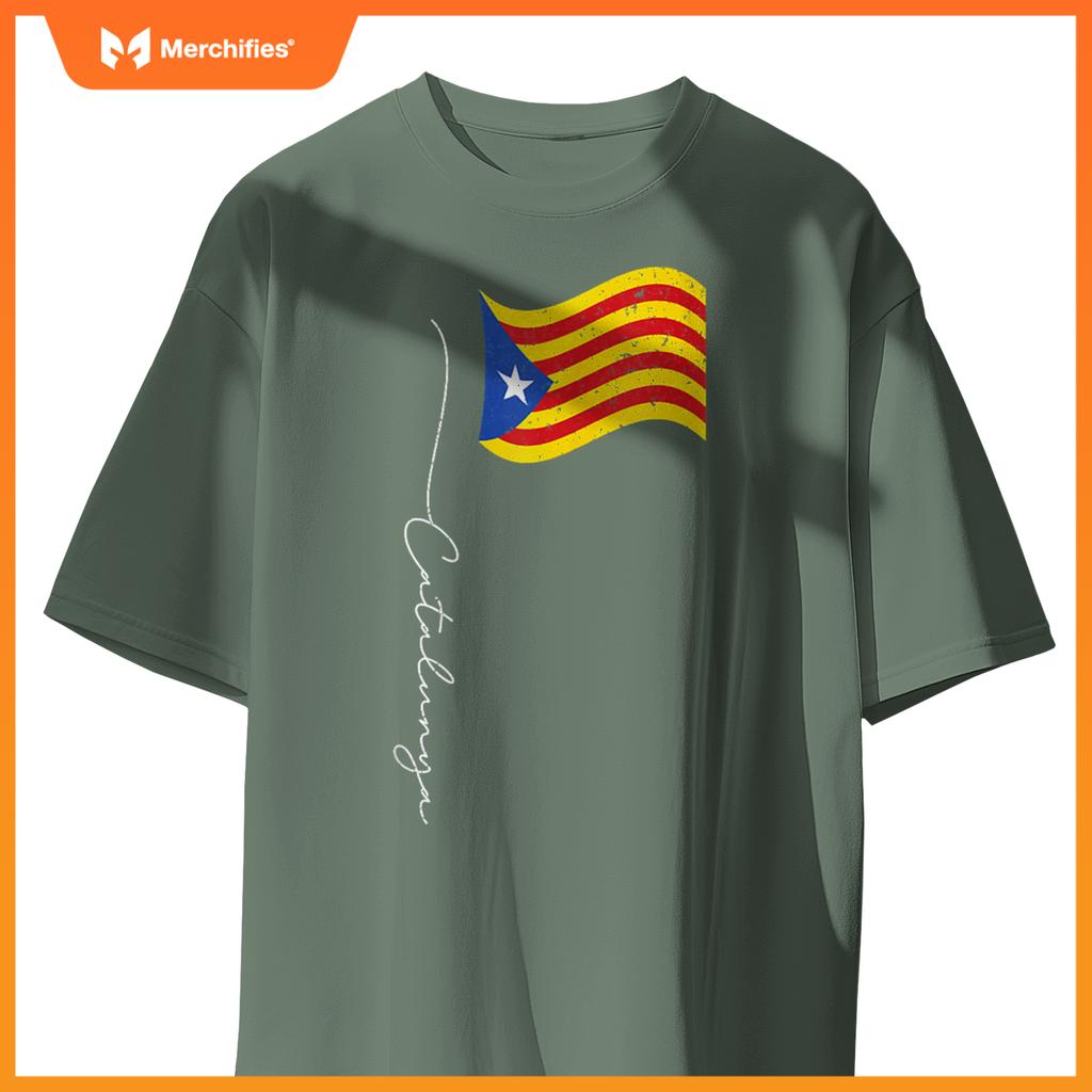 Catalunya Signature Flag Pole - Patriotic Catalonia Flag T-Shirt
