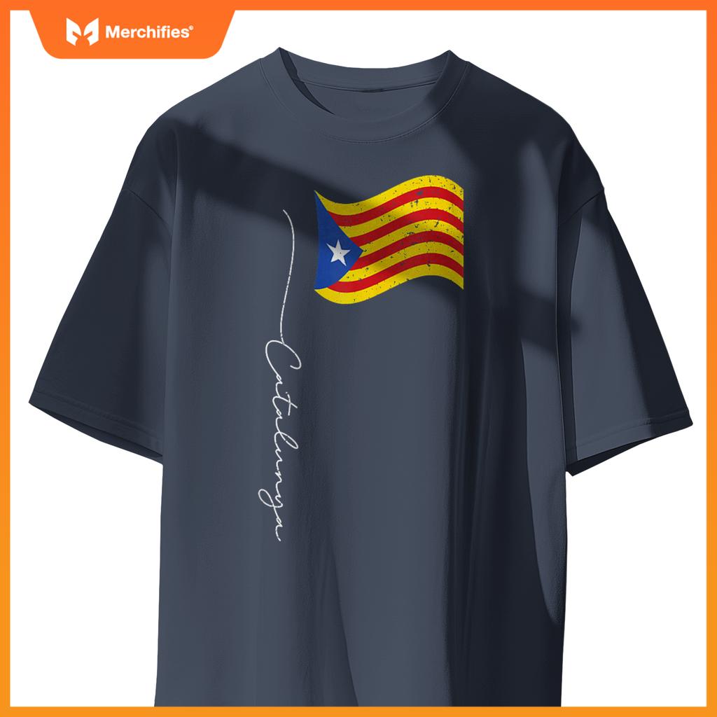 Catalunya Signature Flag Pole - Patriotic Catalonia Flag T-Shirt