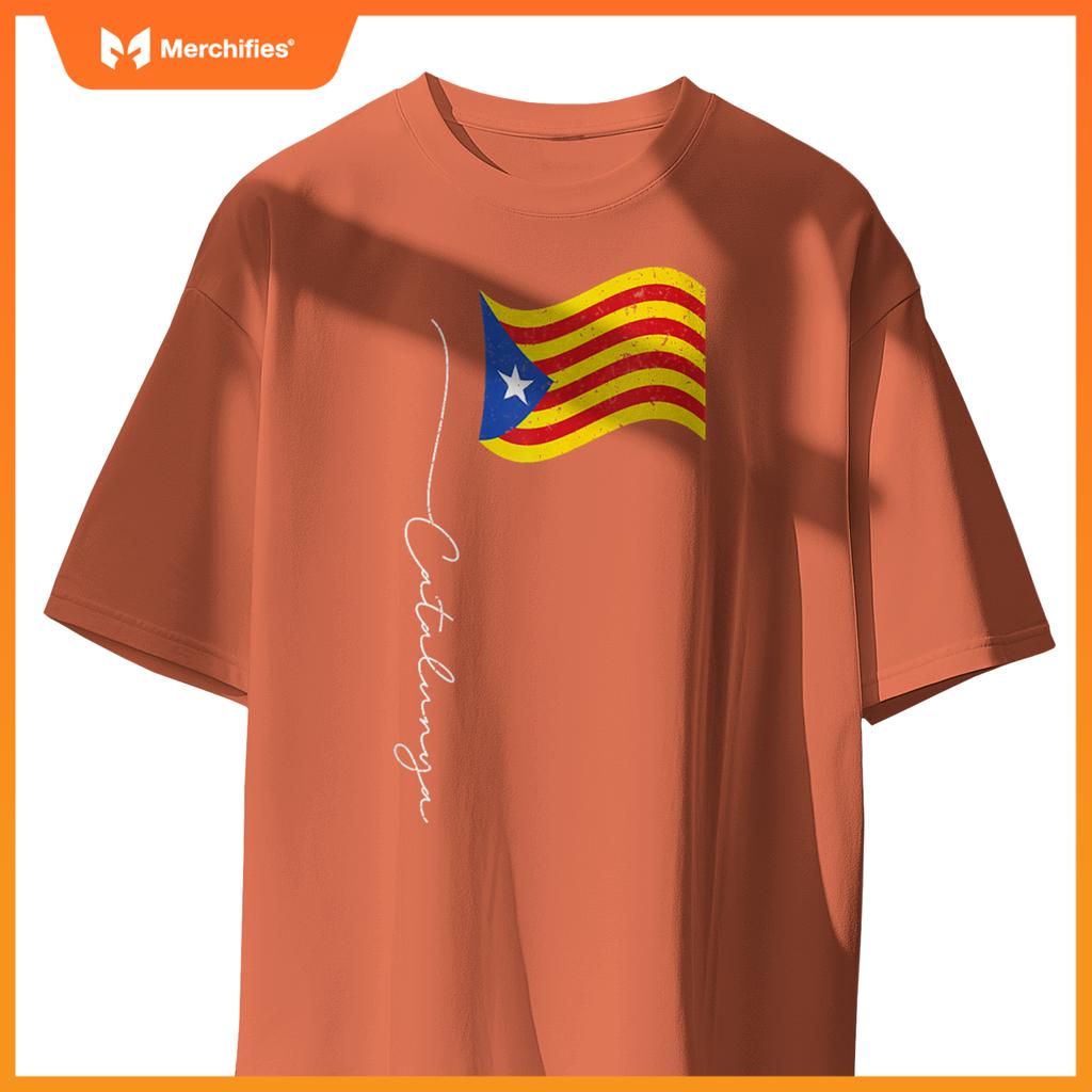 Catalunya Signature Flag Pole - Patriotic Catalonia Flag T-Shirt