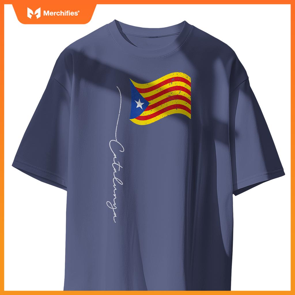 Catalunya Signature Flag Pole - Patriotic Catalonia Flag T-Shirt