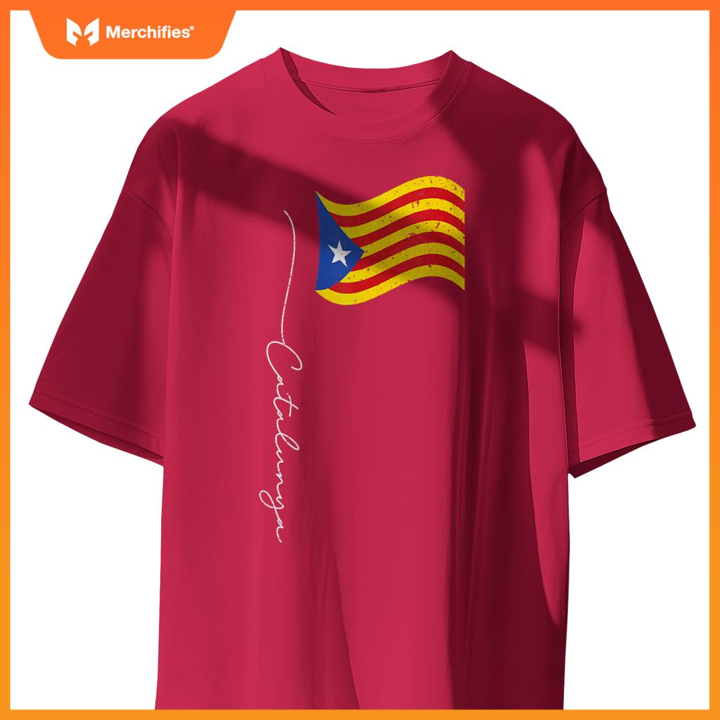 Catalunya Signature Flag Pole - Patriotic Catalonia Flag T-Shirt
