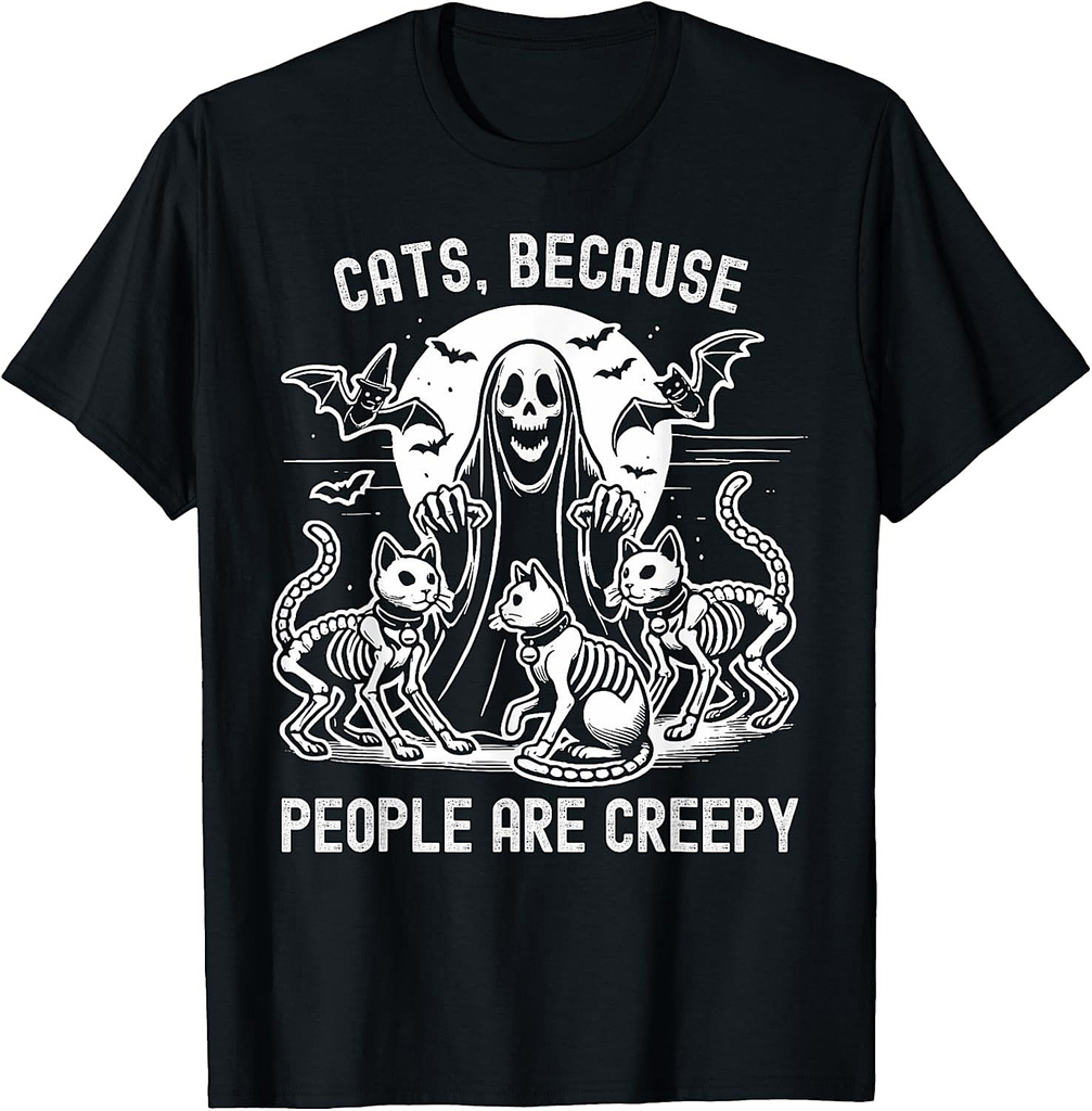 Cats Because People Are Creepy Halloween T-Shirt
