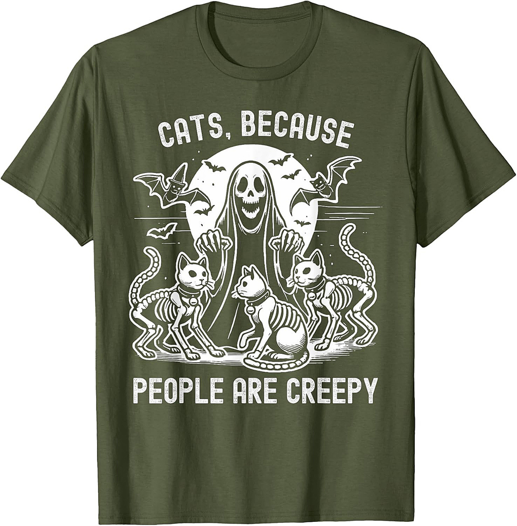Cats Because People Are Creepy Halloween T-Shirt