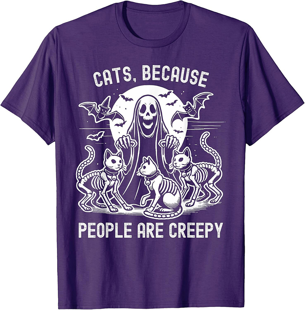 Cats Because People Are Creepy Halloween T-Shirt