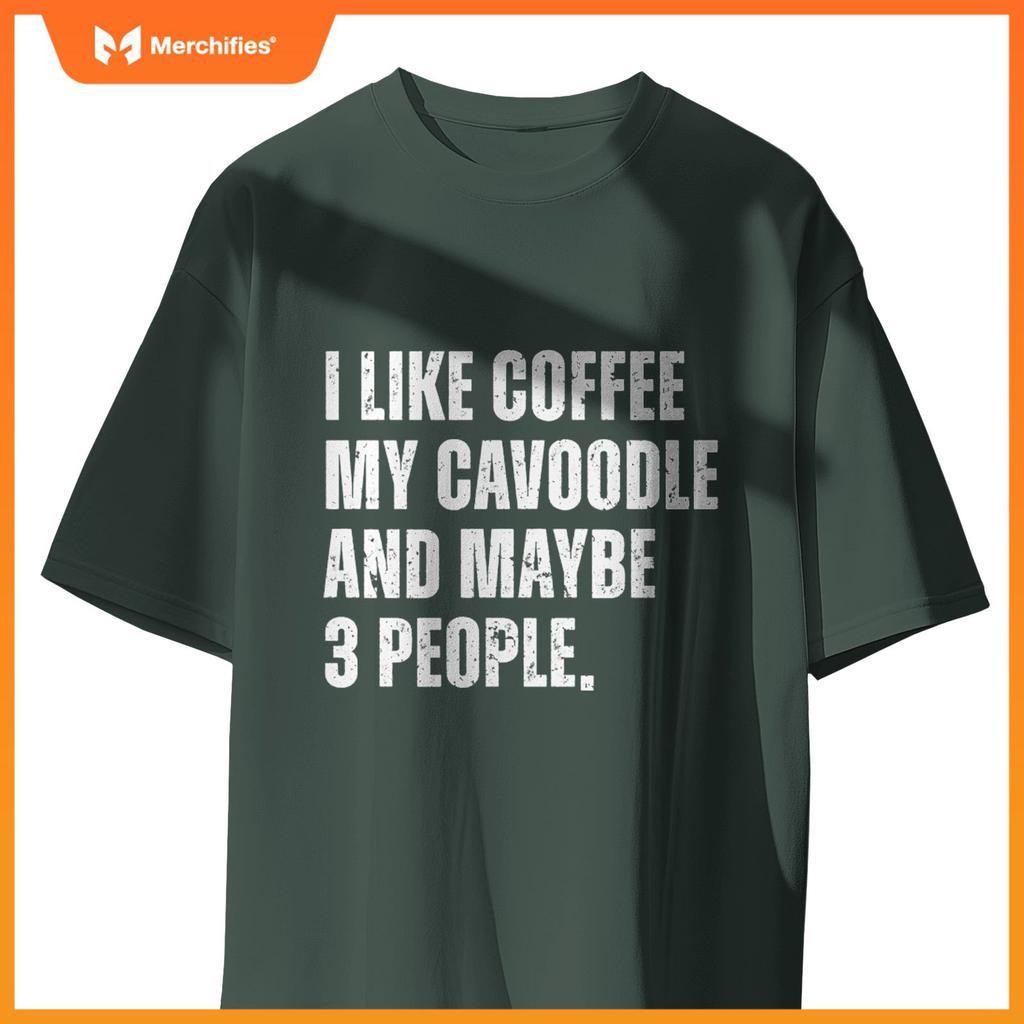 Cavoodle Dog Owner Coffee Lover Funny Cavapoo T-Shirt