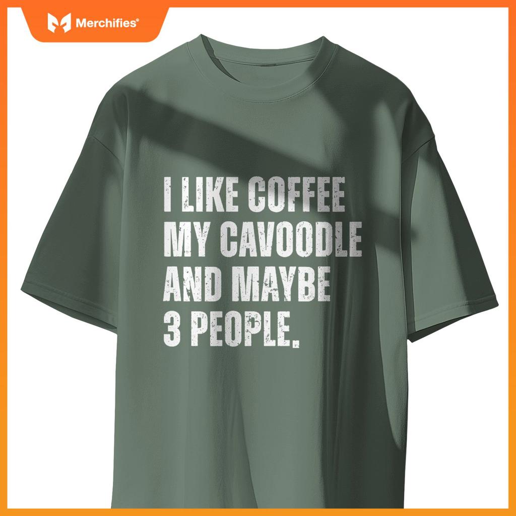 Cavoodle Dog Owner Coffee Lover Funny Cavapoo T-Shirt