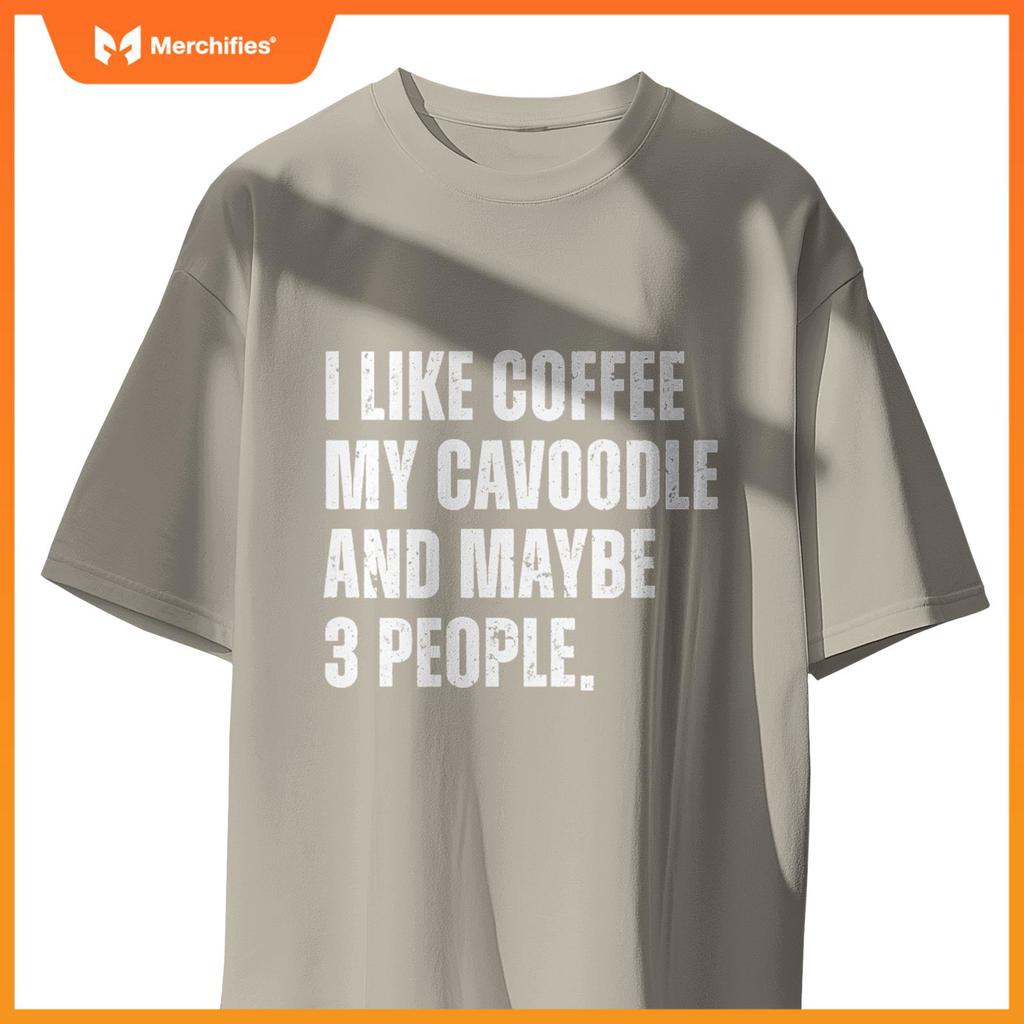 Cavoodle Dog Owner Coffee Lover Funny Cavapoo T-Shirt