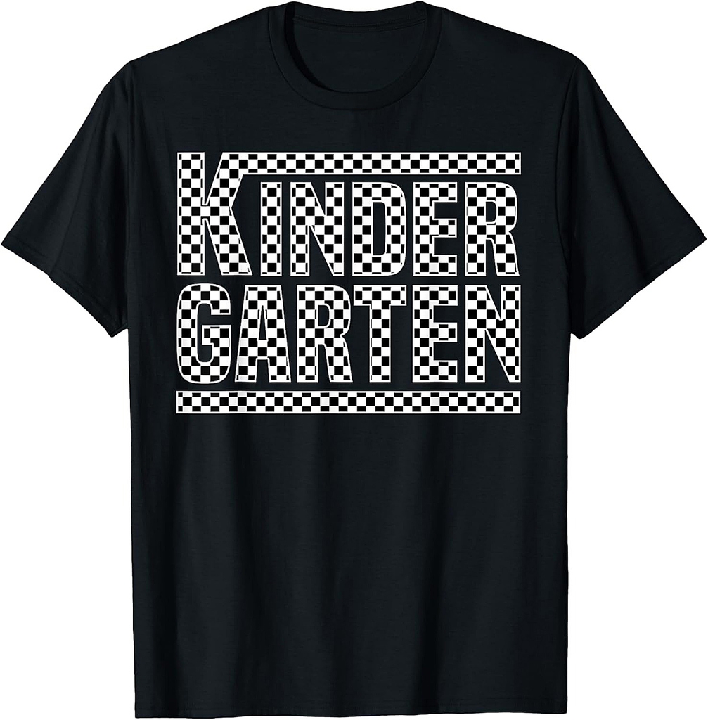 Checkered Kindergarten Back to School Boy Girls Kids Teacher T-Shirt
