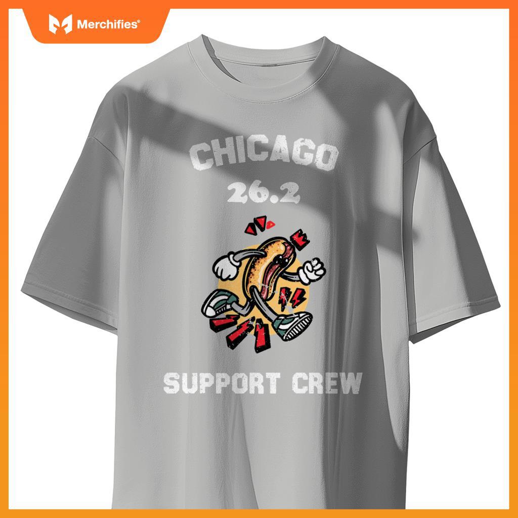 Chicago 2022 Marathon Support Crew for Hot Dogs Home Runs T-Shirt
