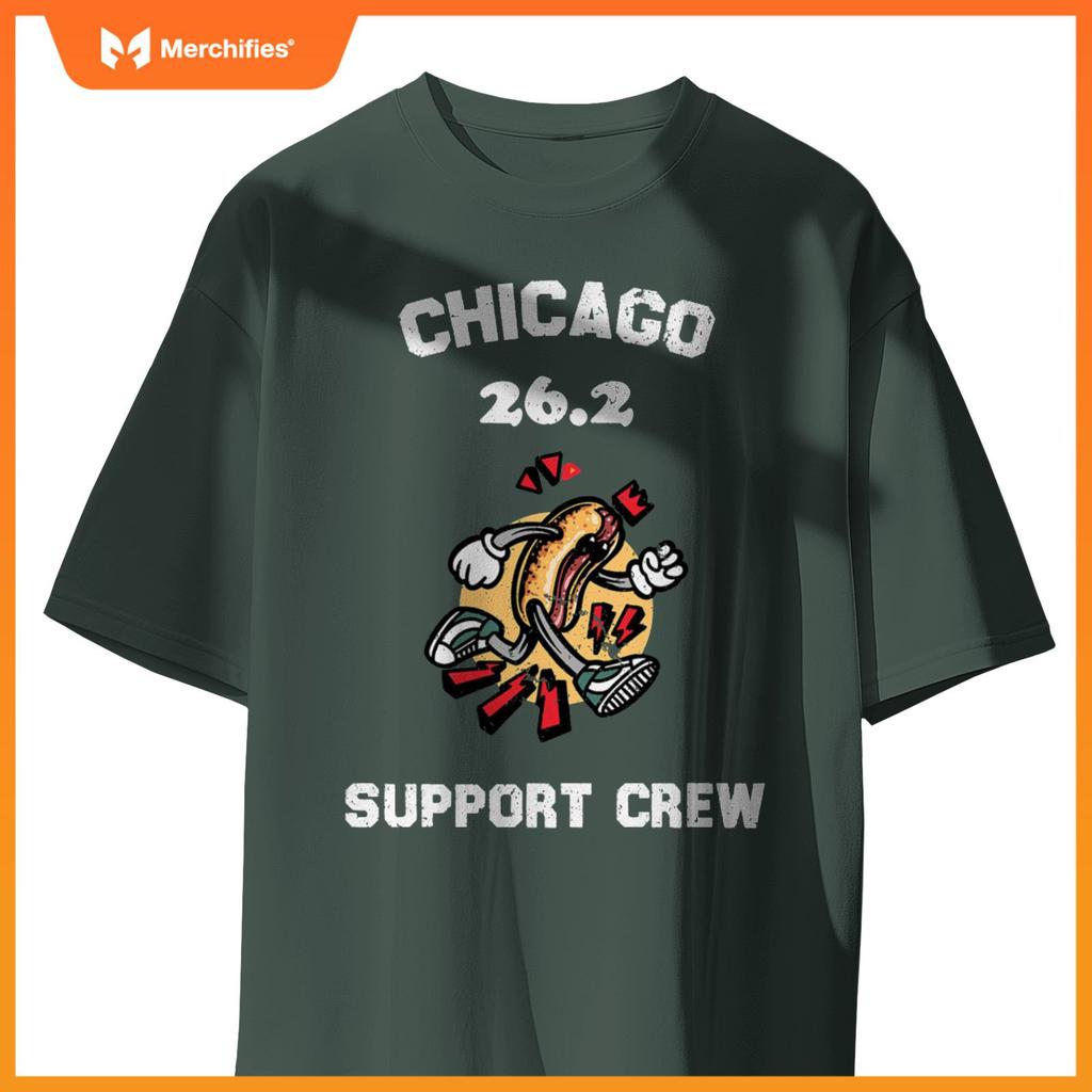 Chicago 2022 Marathon Support Crew for Hot Dogs Home Runs T-Shirt