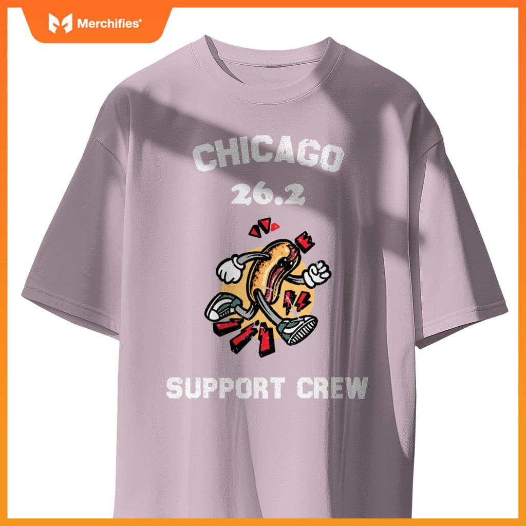Chicago 2022 Marathon Support Crew for Hot Dogs Home Runs T-Shirt