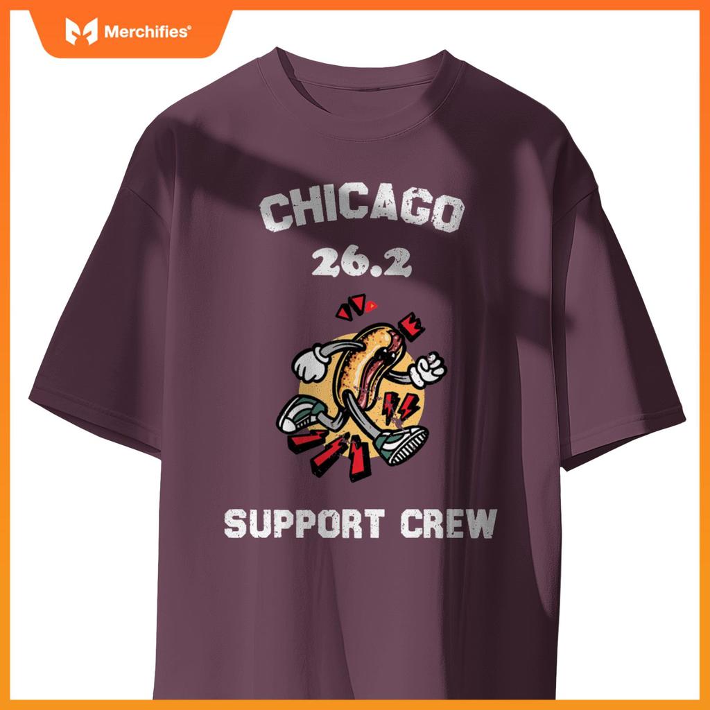Chicago 2022 Marathon Support Crew for Hot Dogs Home Runs T-Shirt