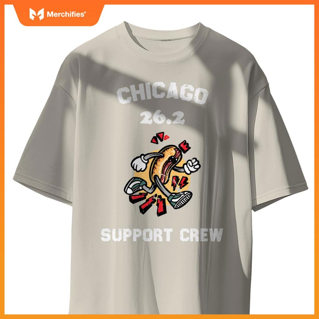 Chicago 2022 Marathon Support Crew for Hot Dogs Home Runs T-Shirt