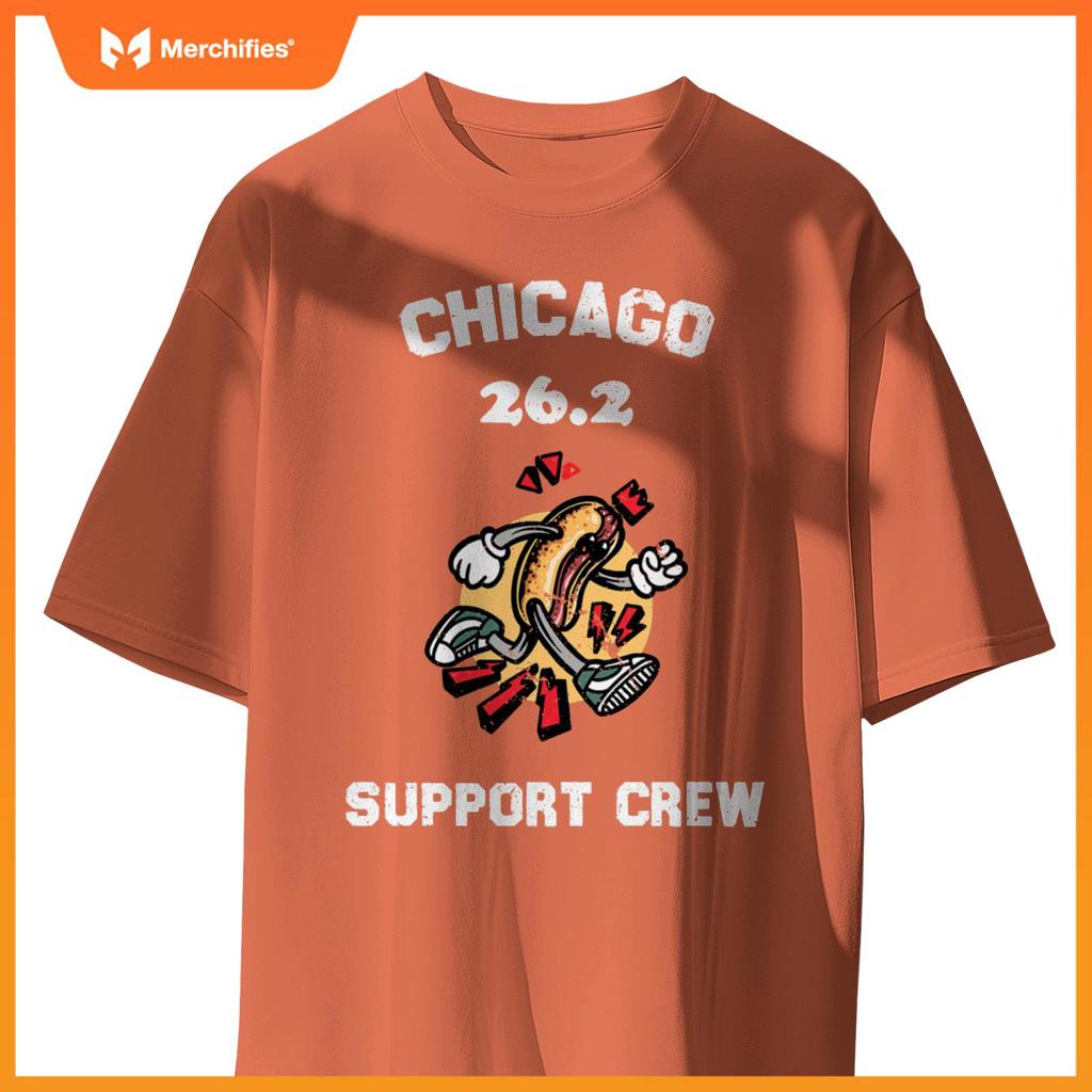 Chicago 2022 Marathon Support Crew for Hot Dogs Home Runs T-Shirt