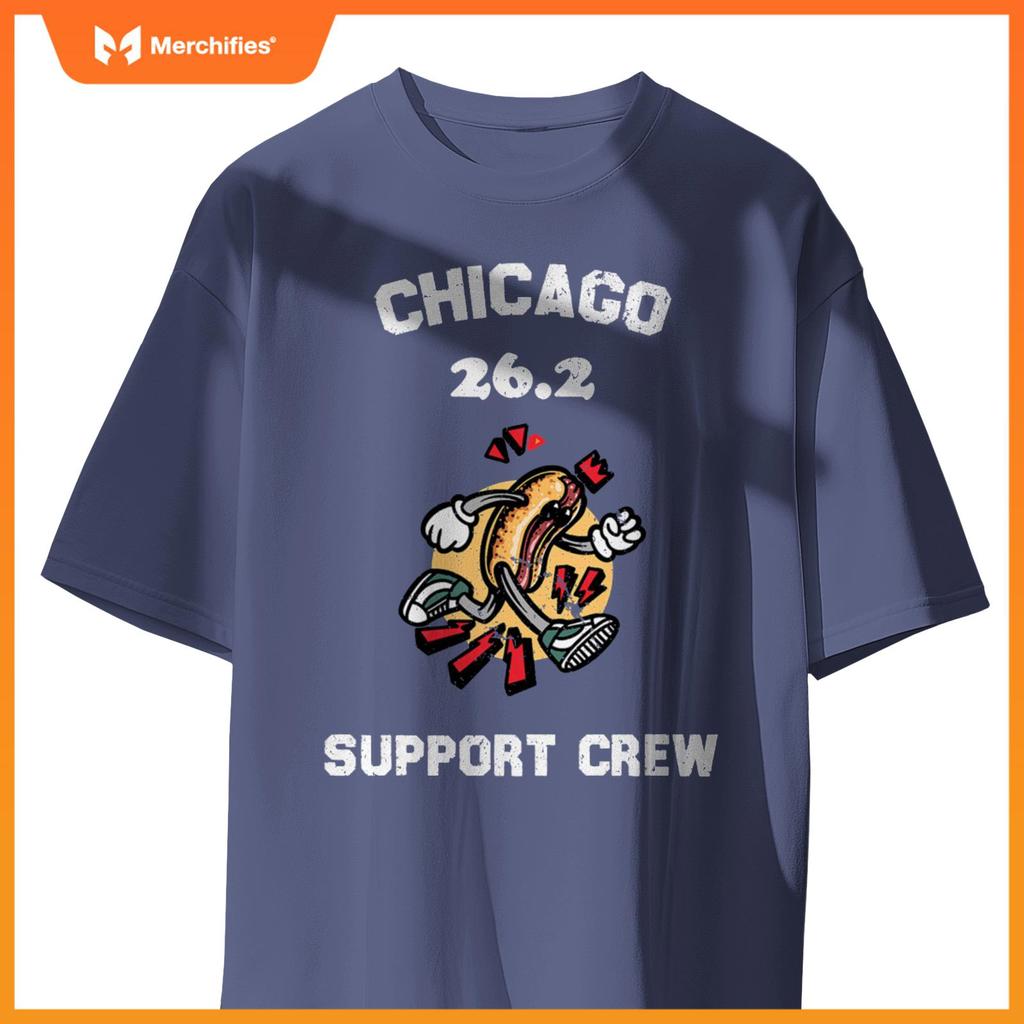 Chicago 2022 Marathon Support Crew for Hot Dogs Home Runs T-Shirt