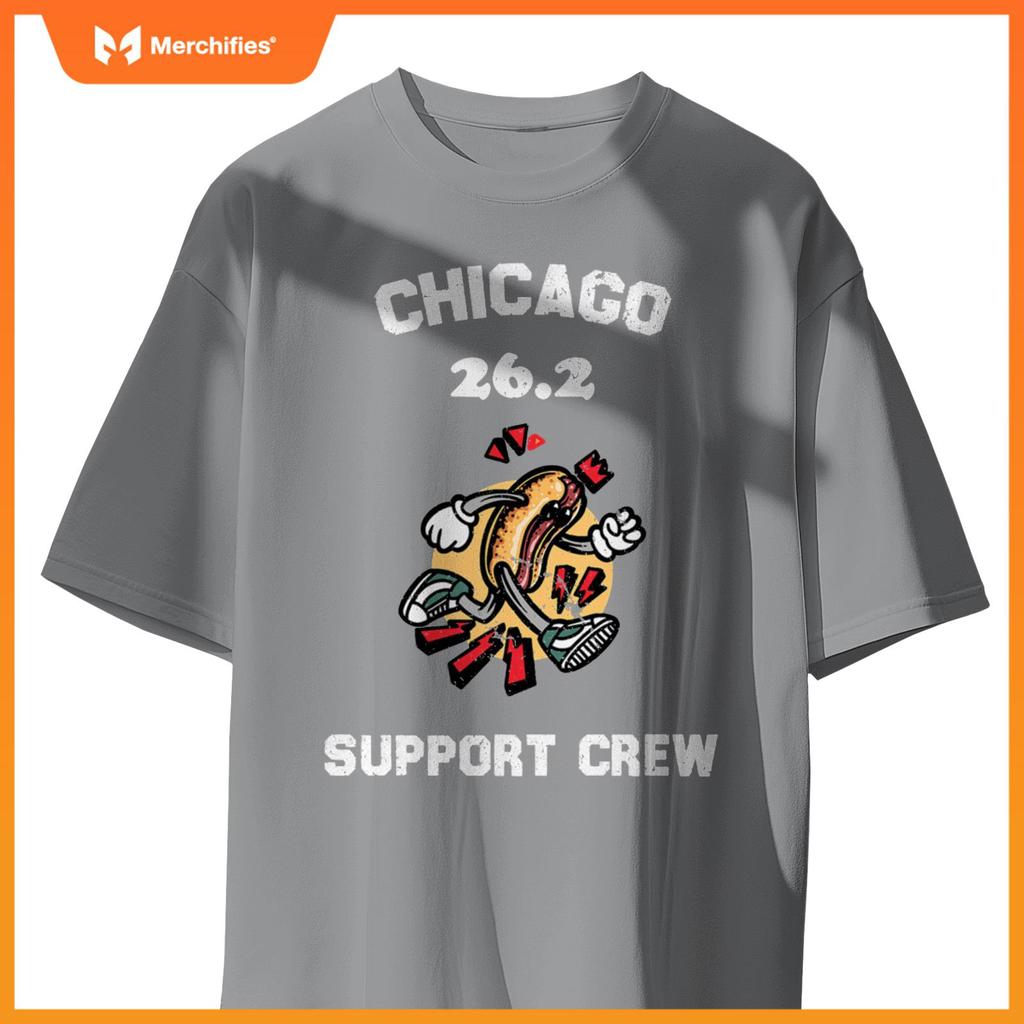 Chicago 2022 Marathon Support Crew for Hot Dogs Home Runs T-Shirt