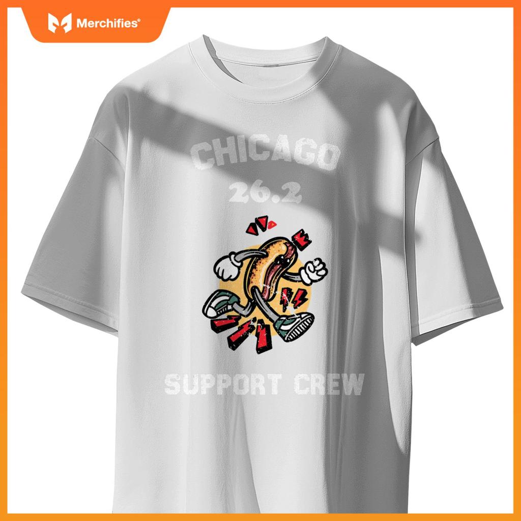 Chicago 2022 Marathon Support Crew for Hot Dogs Home Runs T-Shirt