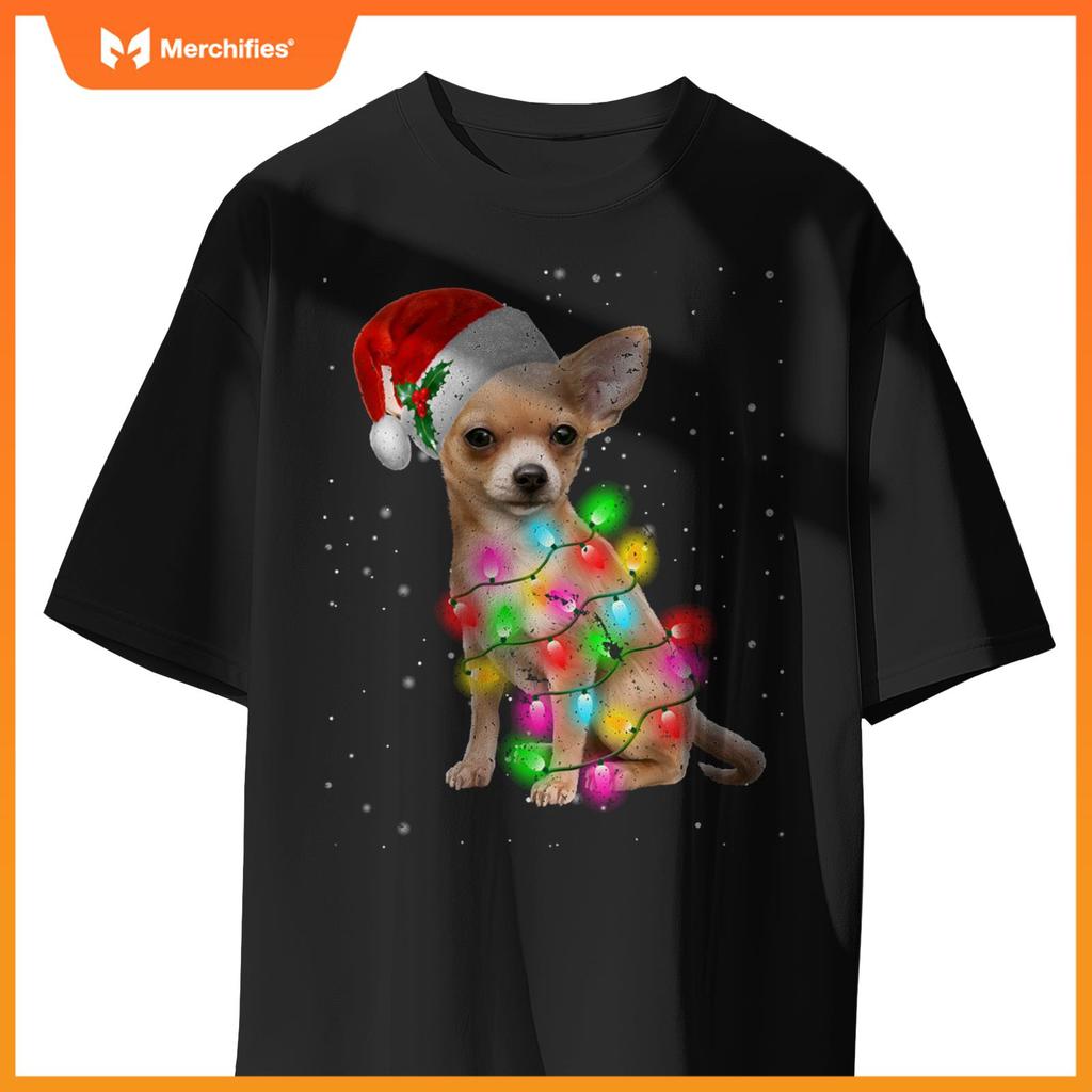 Chihuahua Dogs Tree Christmas Sweater Xmas Gifts Pet Dog T-Shirt