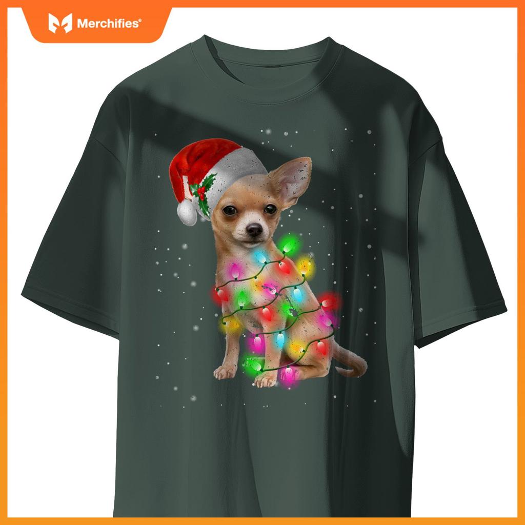 Chihuahua Dogs Tree Christmas Sweater Xmas Gifts Pet Dog T-Shirt