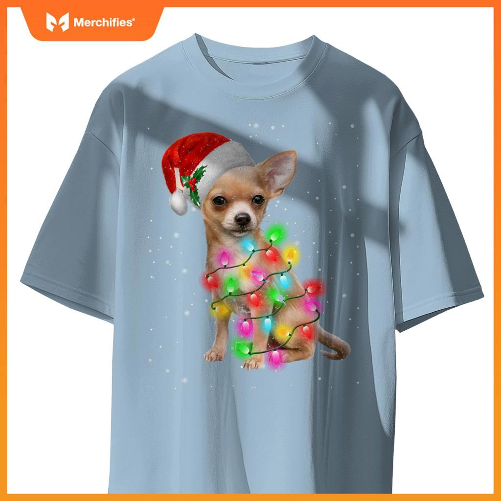 Chihuahua Dogs Tree Christmas Sweater Xmas Gifts Pet Dog T-Shirt