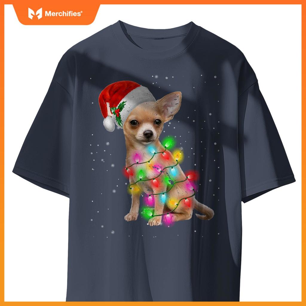 Chihuahua Dogs Tree Christmas Sweater Xmas Gifts Pet Dog T-Shirt