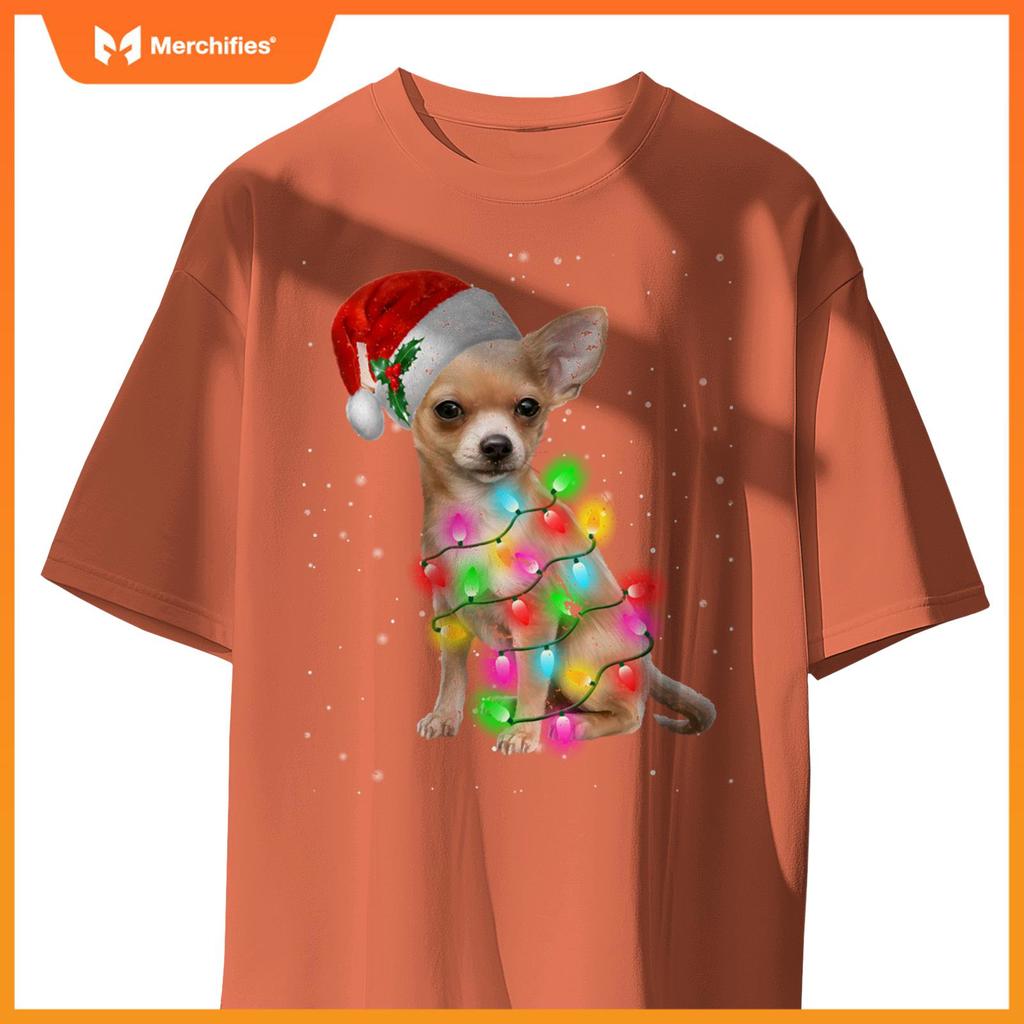 Chihuahua Dogs Tree Christmas Sweater Xmas Gifts Pet Dog T-Shirt